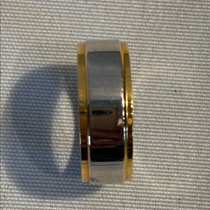 Stainless steel & 14 K yellow gold plated men's wedding ring size 9 wedding band